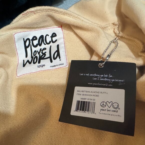 PEACE LOVE WORLD Shannon Shawl Collar Cotton Maxi Duster Coat, Almond Buff, L - Picture 13 of 16